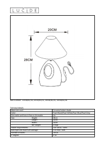 Bruksanvisning Lucide 14558/81/36 Hoal Lampa