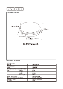 Kasutusjuhend Lucide 14812/26/36 Hublot Lamp