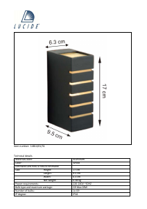 Brugsanvisning Lucide 14814/01/31 Aster Lampe