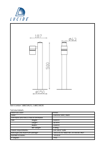 Manuale Lucide 14867/49/30 Arne Lampada