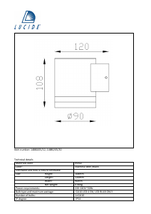 Hướng dẫn sử dụng Lucide 14880/05/30 Basco Đèn