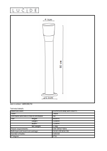 Hướng dẫn sử dụng Lucide 14892/80/30 Ninke Đèn