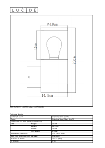 Kasutusjuhend Lucide 14899/01/30 Fedor Lamp