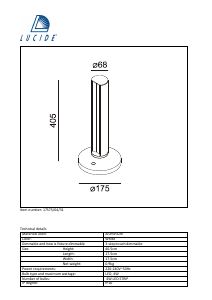 Руководство Lucide 17575/04/31 Flux led Светильник