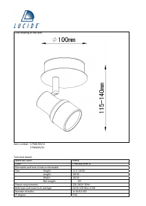 Hướng dẫn sử dụng Lucide 17948/05/11 Sirene Đèn