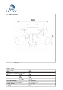 사용 설명서 Lucide 17989/15/31 Dica led 램프