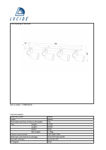 Bruksanvisning Lucide 17989/20/31 Dica led Lampa