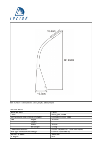 Manual de uso Lucide 18655/04/36 Goosy led Lámpara