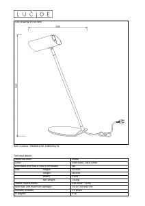 Mode d’emploi Lucide 19600/01/30 Hester Lampe