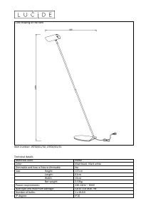 Manual de uso Lucide 19700/01/30 Hester Lámpara