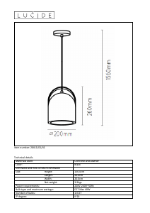 Manual Lucide 20411/01/41 Copain Candeeiro