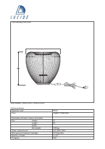 Manual de uso Lucide 20501/25/17 Wirio Lámpara