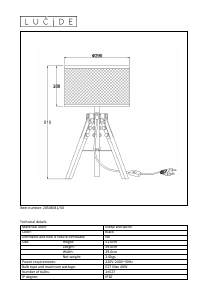 Manual Lucide 20508/81/30 Aldgate Lampă