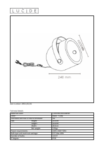 Manual Lucide 20511/01/41 Copain Lampă