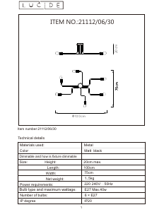 Hướng dẫn sử dụng Lucide 21112/06/30 Lester Đèn