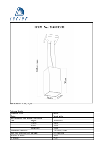 Hướng dẫn sử dụng Lucide 21401/15/31 Gladis Đèn