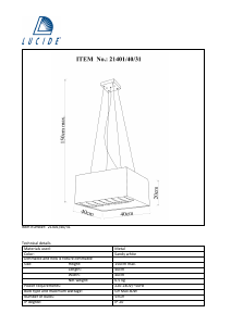 Kasutusjuhend Lucide 21401/40/31 Gladis Lamp