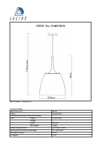 Hướng dẫn sử dụng Lucide 21403/30/31 Conor Đèn