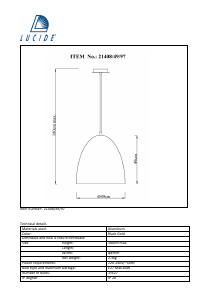 Manual Lucide 21408/49/97 Eternal Lampă