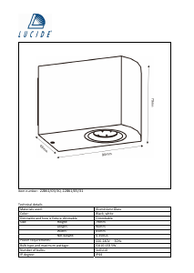 Руководство Lucide 22861/05/30 Zora Светильник