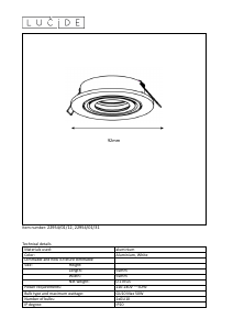 Mode d’emploi Lucide 22954/01/12 Tube Lampe