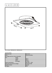 Manual Lucide 22955/01/31 Tube Candeeiro