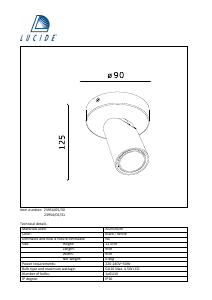 Kasutusjuhend Lucide 23954/05/30 Xyrus Lamp