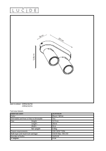 Manual de uso Lucide 23954/10/30 Xyrus Lámpara