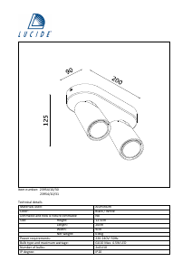 Руководство Lucide 23954/10/31 Xyrus Светильник