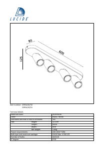 Руководство Lucide 23954/20/30 Xyrus Светильник