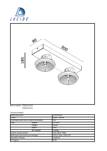 Hướng dẫn sử dụng Lucide 23955/22/30 Xentrix Đèn