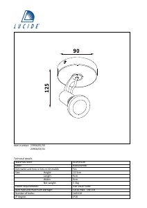 Руководство Lucide 23956/05/30 Xantra Светильник