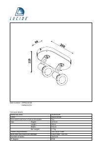 Руководство Lucide 23956/10/30 Xantra Светильник