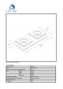 Руководство Lucide 26191/06/12 Audi led Светильник