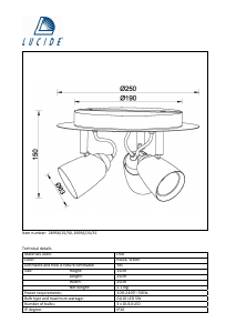 Mode d’emploi Lucide 26956/15/30 Ride Lampe