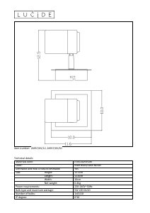 Rokasgrāmata Lucide 26957/05/30 Lennert Lampa