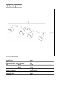 Brugsanvisning Lucide 26988/20/11 Alys Lampe