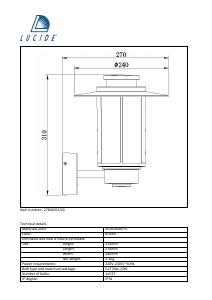 Bruksanvisning Lucide 27840/01/43 Goess Lampa