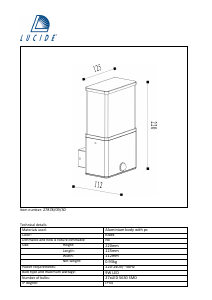 사용 설명서 Lucide 27878/09/30 Limba 램프