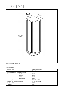 Manual Lucide 27883/50/30 Claire Candeeiro