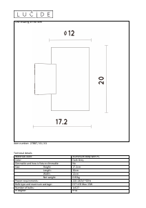 Kasutusjuhend Lucide 27887/01/61 Mart Lamp