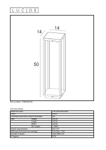 Kasutusjuhend Lucide 27892/02/30 Tenso solar Lamp