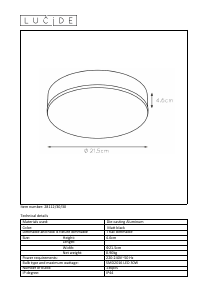 Hướng dẫn sử dụng Lucide 28112/30/30 Ceres Đèn