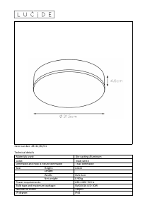 Hướng dẫn sử dụng Lucide 28112/30/31 Ceres Đèn