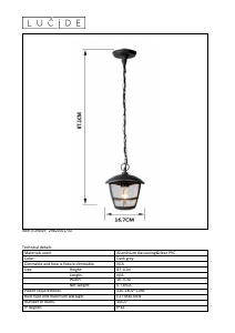 Kasutusjuhend Lucide 29820/01/30 Istro Lamp