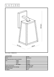 Manual Lucide 29829/01/30 Matslot Lamp