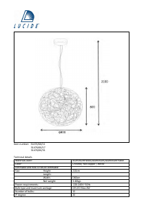 Manuale Lucide 31476/60/31 Galileo Lampada