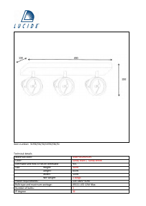 Manual Lucide 31930/36/30 Tala led Candeeiro