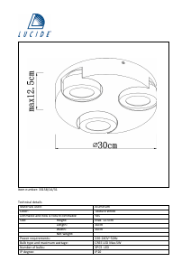 Manual de uso Lucide 33158/14/31 Mitrax Lámpara