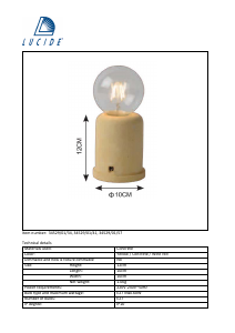 Руководство Lucide 34529/01/34 Mable Светильник